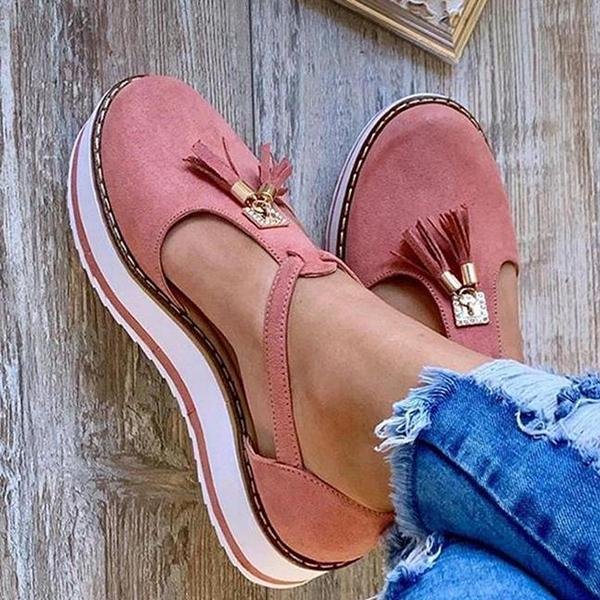 Chloebuy Women�s Casual Platform Flat Comfort Shoes