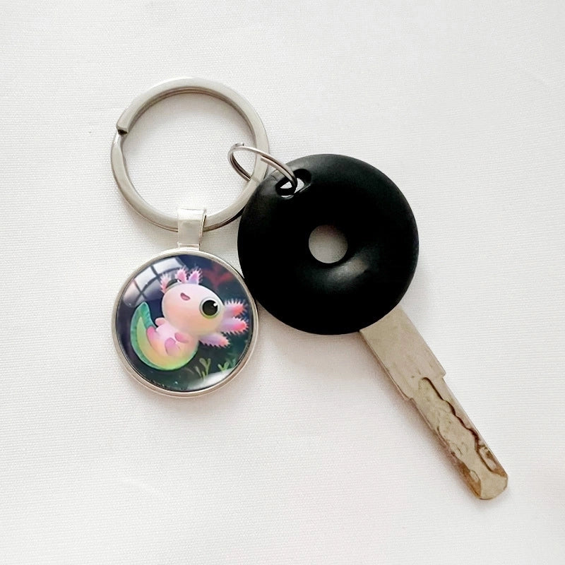 Cute Sweet Animal Alloy Inlay Glass Keychain