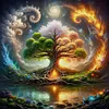 Life Tree-14CT Stamped Cross Stitch 40*40cm/15.75*15.75in tapestrymarket