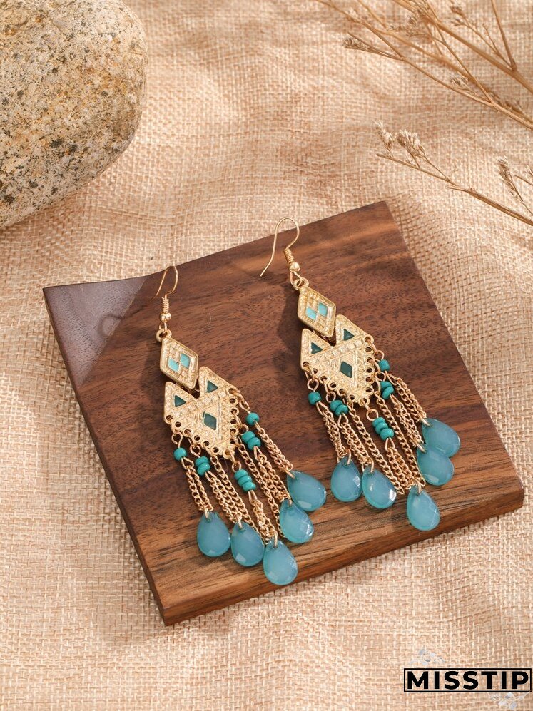 Vintage Geometric Drop Earrings