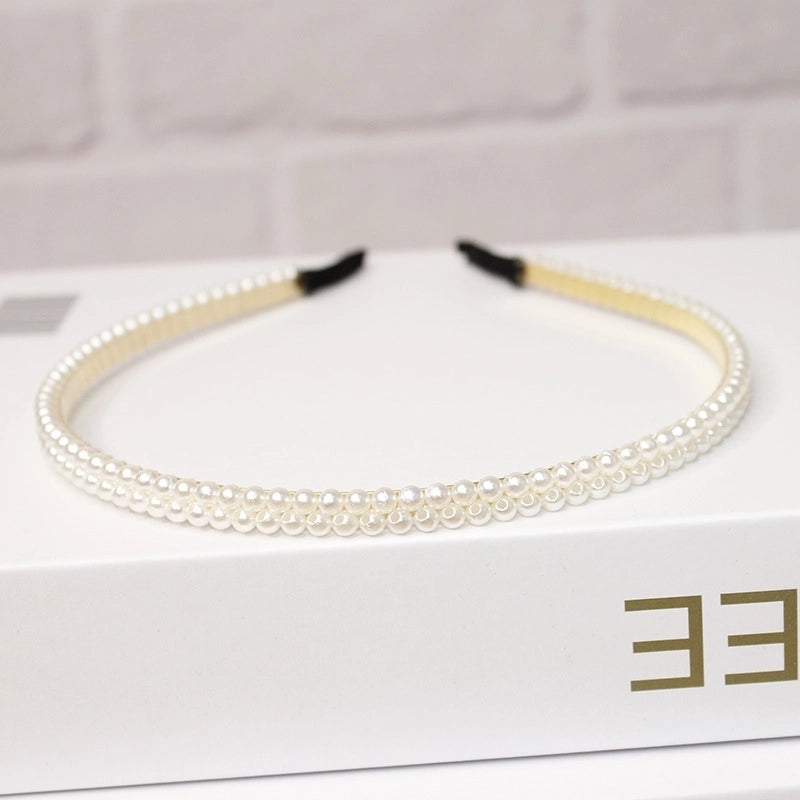 New Pearl Headband Women Korean Internet Celebrity Headband Hair Clip Women’s Simple Elegant Pressed Hair Clip Headwear