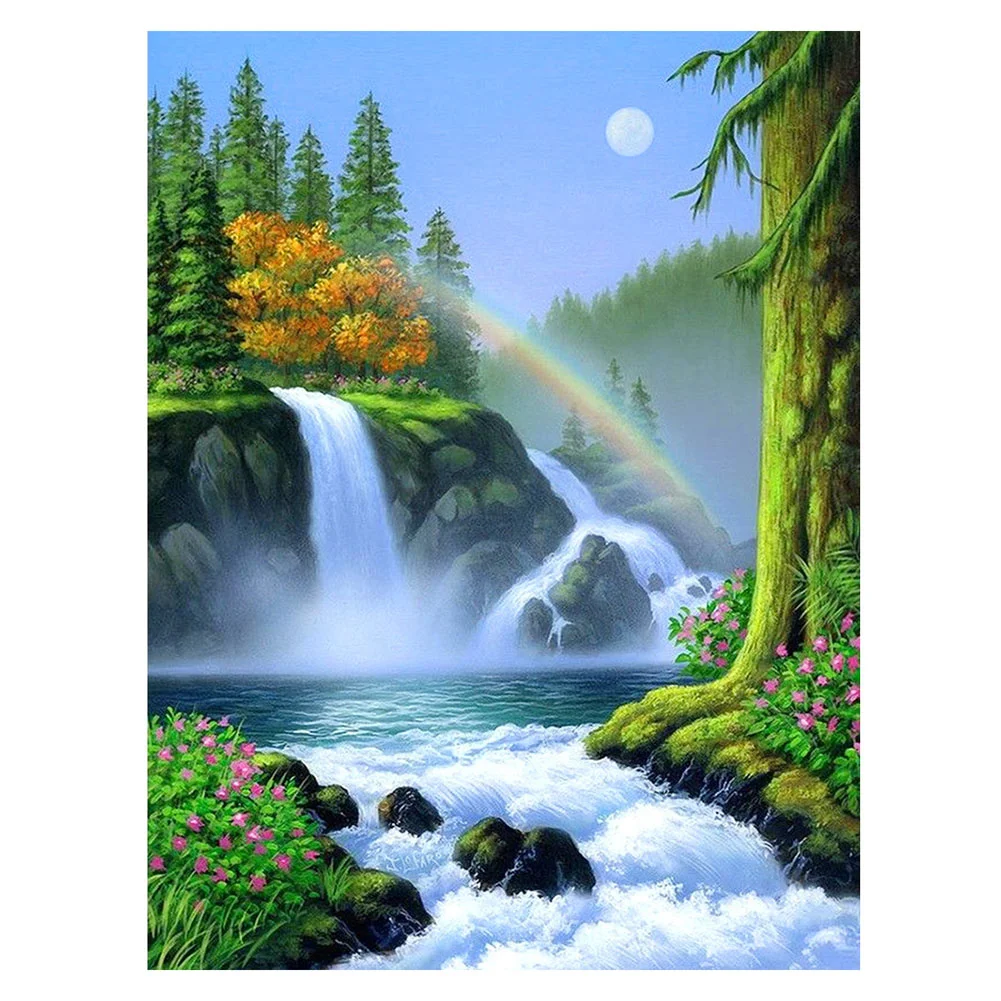 Rainbow Waterfall - Full Round - Diamond Painting
