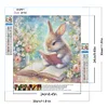 Lapin lisant un livre-plein diamant rond peinture-30 * 30cm