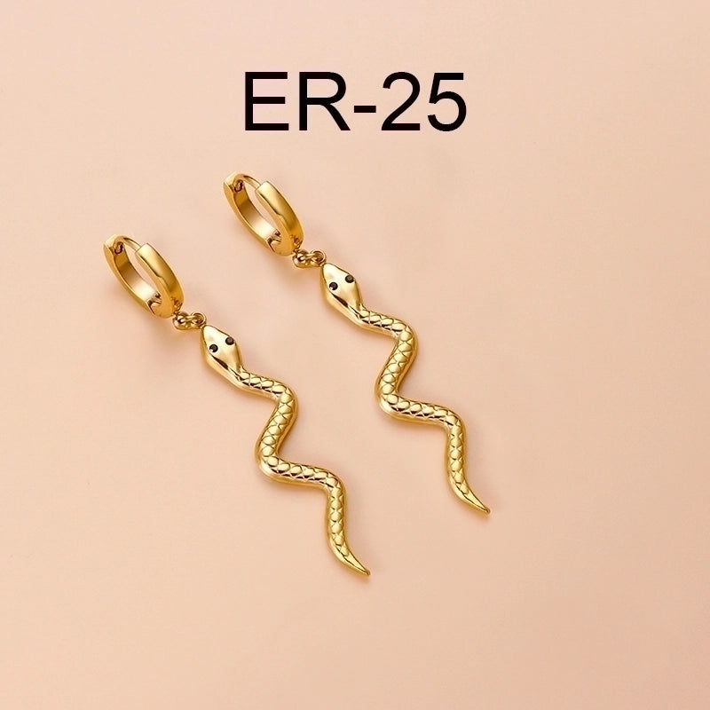 1 Pair Fashion Eye Plating 304 Stainless Steel Stainless Steel Earrings