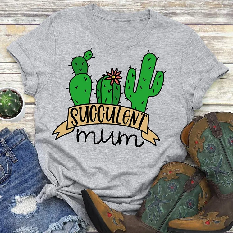 Succulent Mum  T-shirt Tee -02614-Annaletters