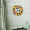 (US Only)2D Flat DIY Sunflower Wreath 5D Diamond Hanging Clock Art Craft for Home