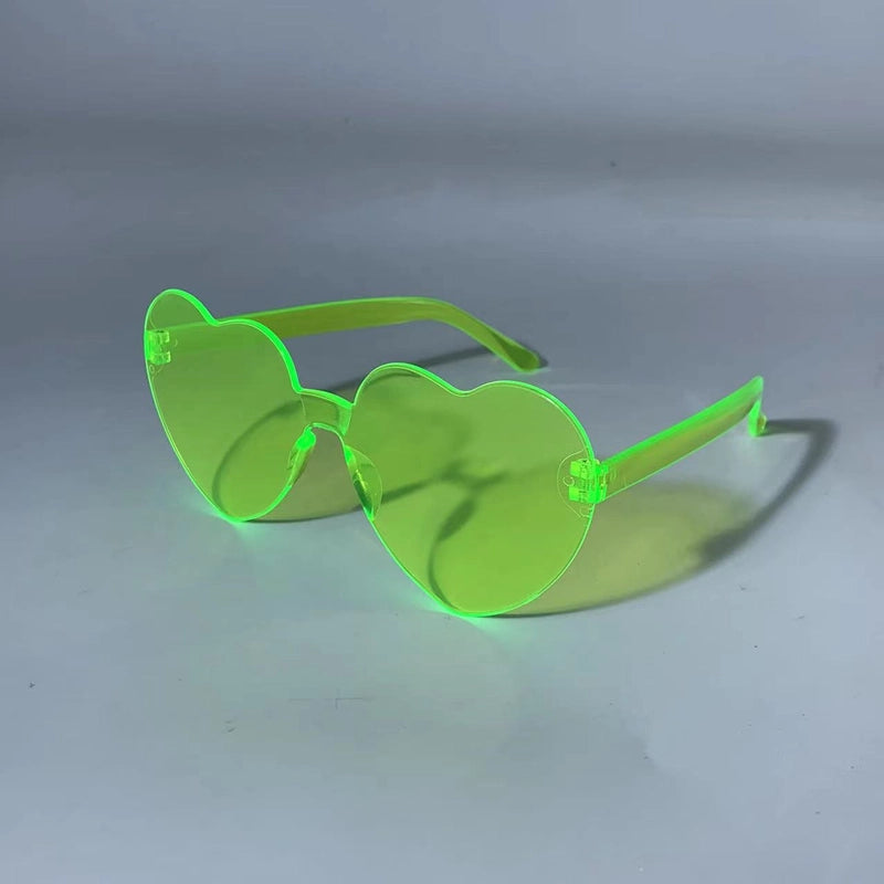 Transparent Jelly Color Love Sunglasses Men’s And Women’s Peach Heart Sunglasses Heart-shaped Conjoined Love Sunglasses
