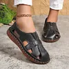 Gioiacombo&trade; Nuovi sandali cavi casual in pelle da donna