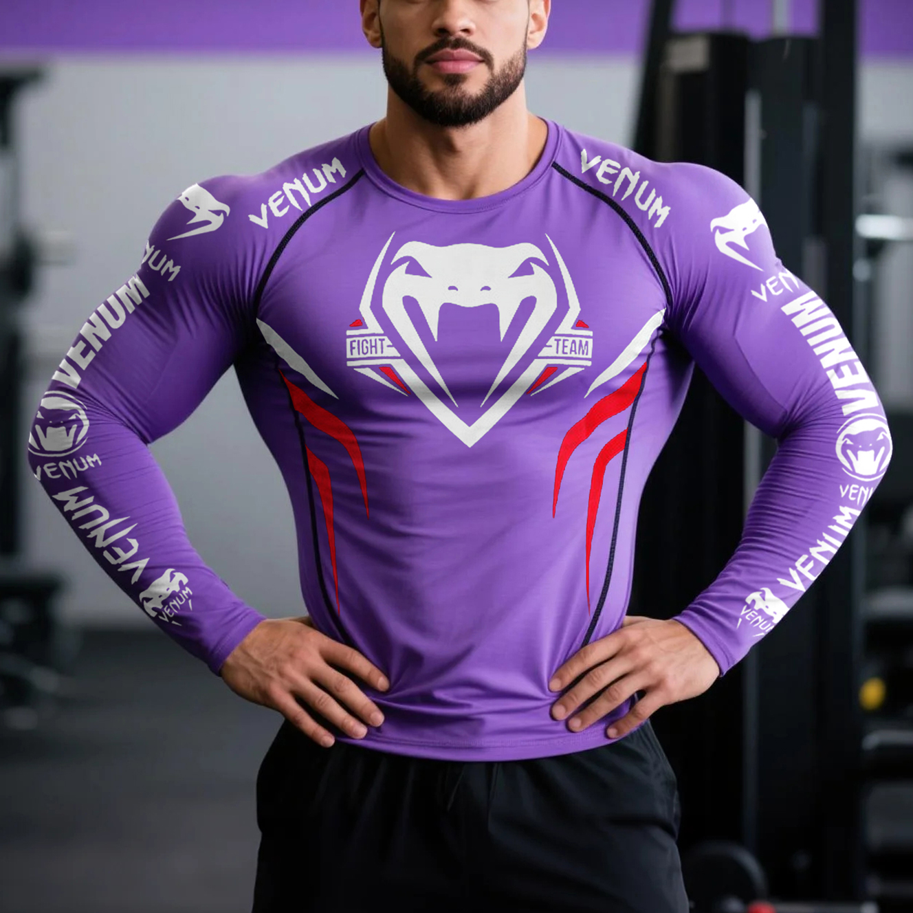 Tight Combat Print Raglan Sleeves Long Sleeves Crew Neck Sweatshirt T-shirt / TECHWEAR CLUB / Techwear