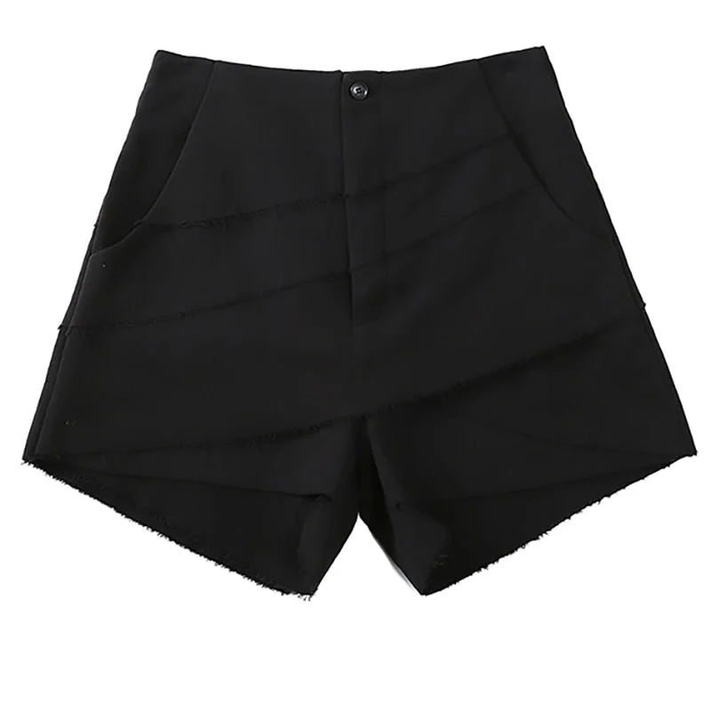 [EAM] 2021 New Spring Autumn High Waist Black Layers Irregular Split Joint Loose Pants Women Trousers Fashion Tide JU438