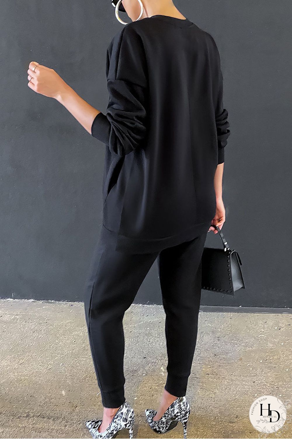 Yellow Work Daily Solid O Neck Long Sleeve Two Pieces