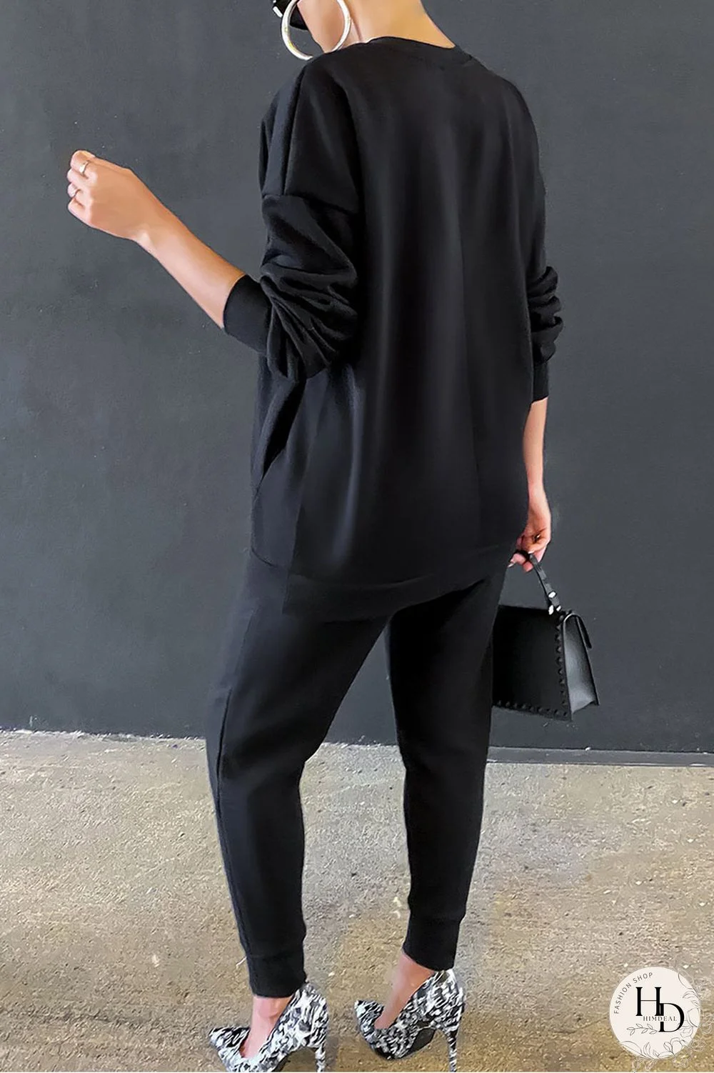 Yellow Work Daily Solid O Neck Long Sleeve Two Pieces