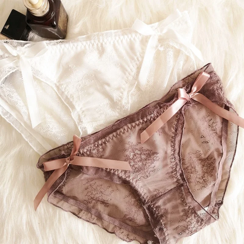 New Women's Underpants Lace Panties Low Waist Sexy Panties Seamless Hollow Out Female Underwear Breathable Lingerie Briefs