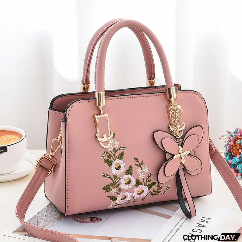 Delicate Elegant Floral Embroidery Handbags for Ladies