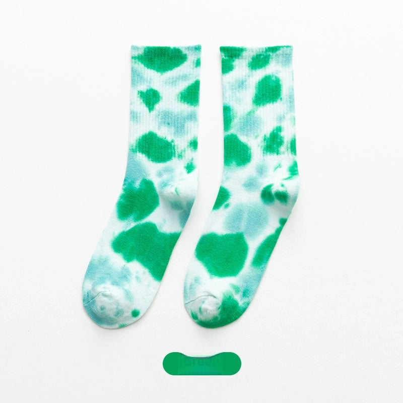 Tie-dyed Mid-tube Cotton Socks Street Trendy Socks Socks Women’s Gradient Fashion Sports Personality Tide