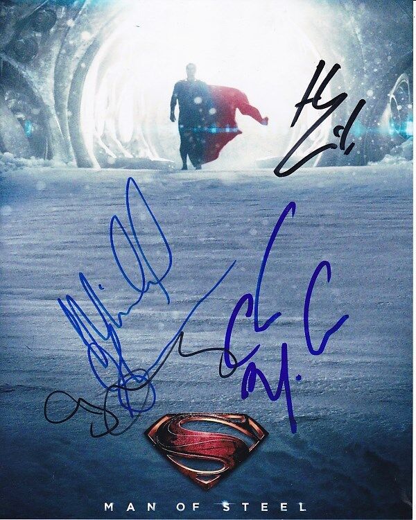 HENRY CAVILL AMY ADAMS MICHAEL SHANNON CHRIS MELONI signed SUPERMAN 8x10 Photo Poster painting