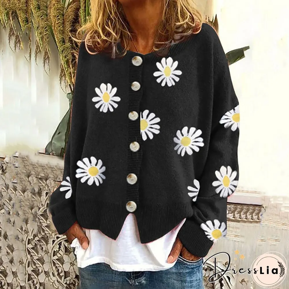 Autumn Winter Casual Knitted Outerwear Women Elegant Single-bleached Straight Sweater