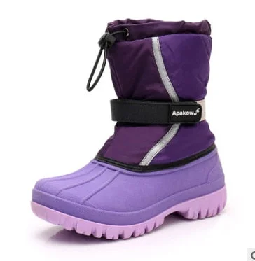 Christmas Gift Children's Winter Snow Boots For Kids Girls Casual Cotton-Padded Warm Shoes Boys Anti-Slip Waterproof Rubber Sole Baby Plush