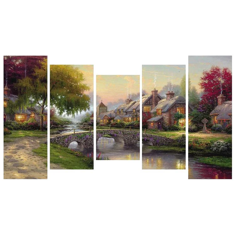 5pcs 5D DIY Full Drill Diamond Painting Home Cross Stitch Mosaic Craft Kits -332989