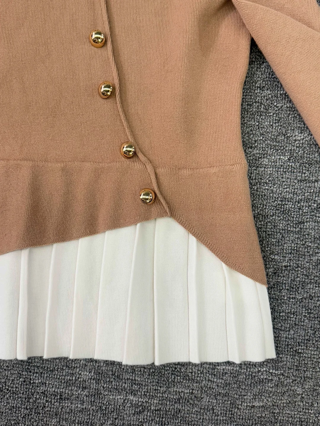 Nigikala Nigikala And Elegant Casual Knitted Jersey Fake Two Fashion Design Tops