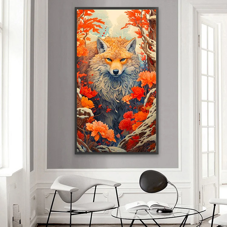 Flower Fox 40*40CM(Canvas) Diamond Painting