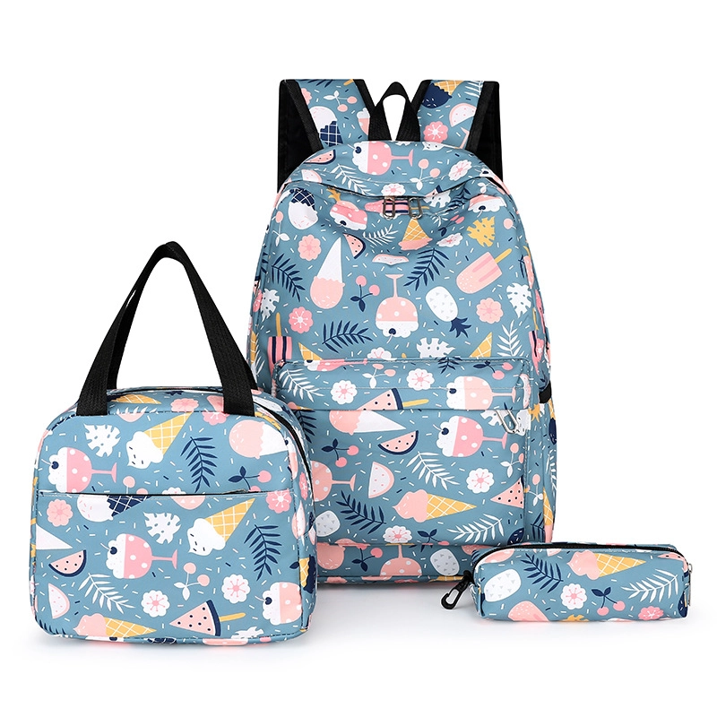 Three-piece Backpack Three-in-one Shoulder Bag Lunch Box Pencil Bag School Bag