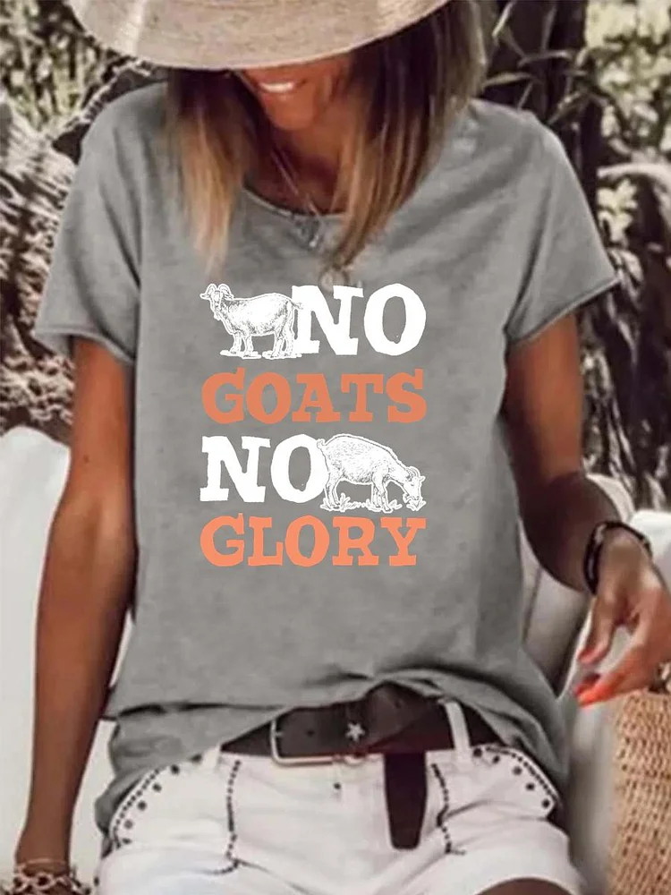 No Goats No Glory Raw Hem Tee