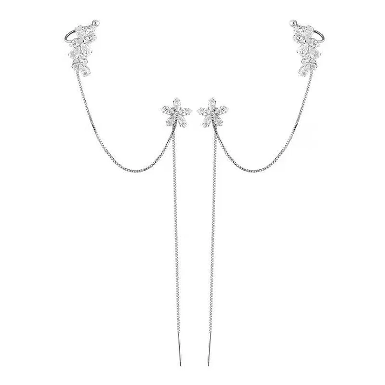FLOWER THREADER EARRING