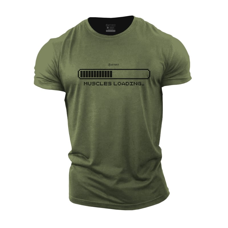 Cotton Muscle Loading Graphic T-shirts tacday