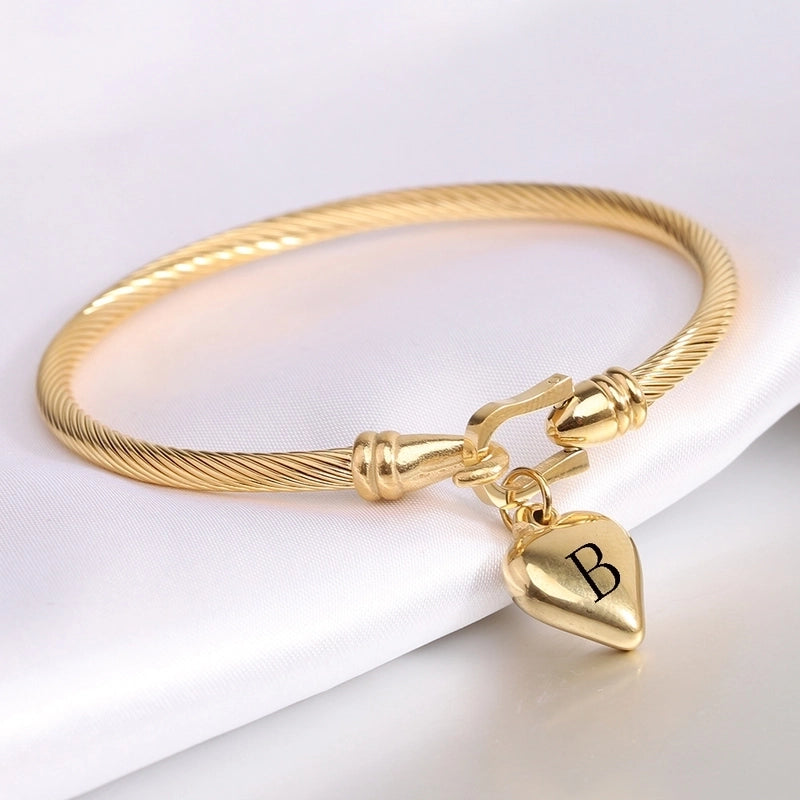 Minimalist Letter 304 Stainless Steel Bangle In Bulk