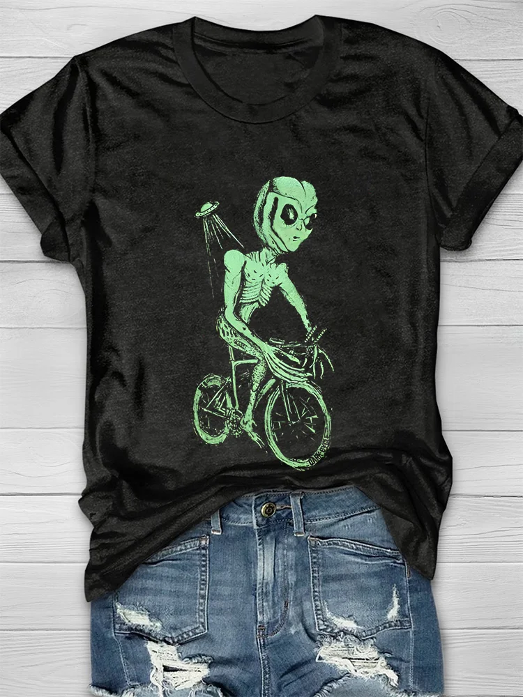 Alien on A Bicycle T-shirt