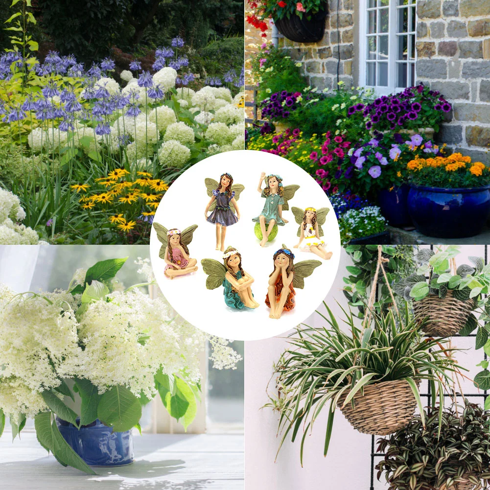 Mini Fairy Figurines Elf Set Resin Miniatures Garden Landscape Decoration