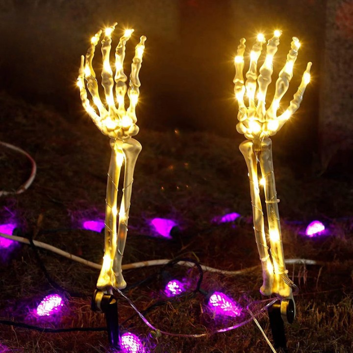 Panneau lumineux LED néon fantôme d'halloween, lampe de table alimentée