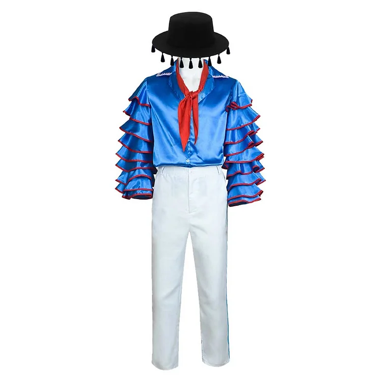 The Mask Stanley Ipkiss Blue Shirt Dancing Outfits Cosplay Costume Halloween Carnival Suit