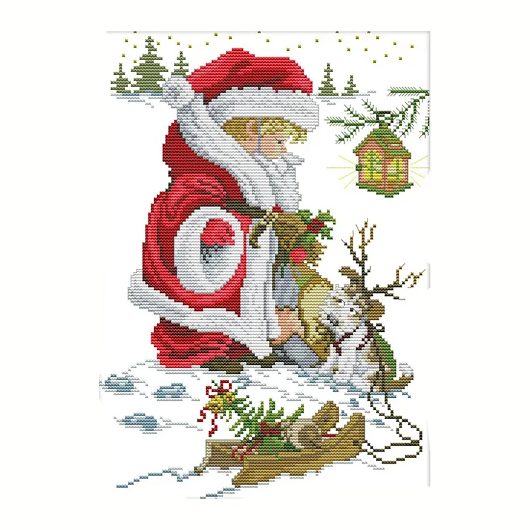 Joy Sunday Merry Christmas(4) - Printed Cross Stitch 14CT 29*36CM