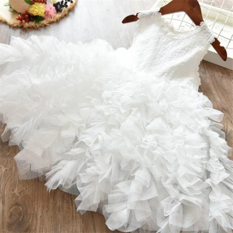 Girls Princess Dress Formal Clothes Children Clothing Birthday Party Tutu Kids Dresses for Girls Toddler Girls Wedding Dress 8T