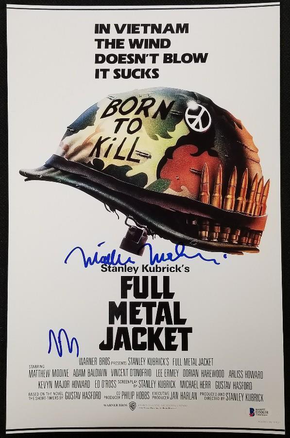 MATTHEW MODINE + D'ONOFRIO Signed Full Metal Jacket 11x17 Photo Poster painting~ Beckett BAS COA