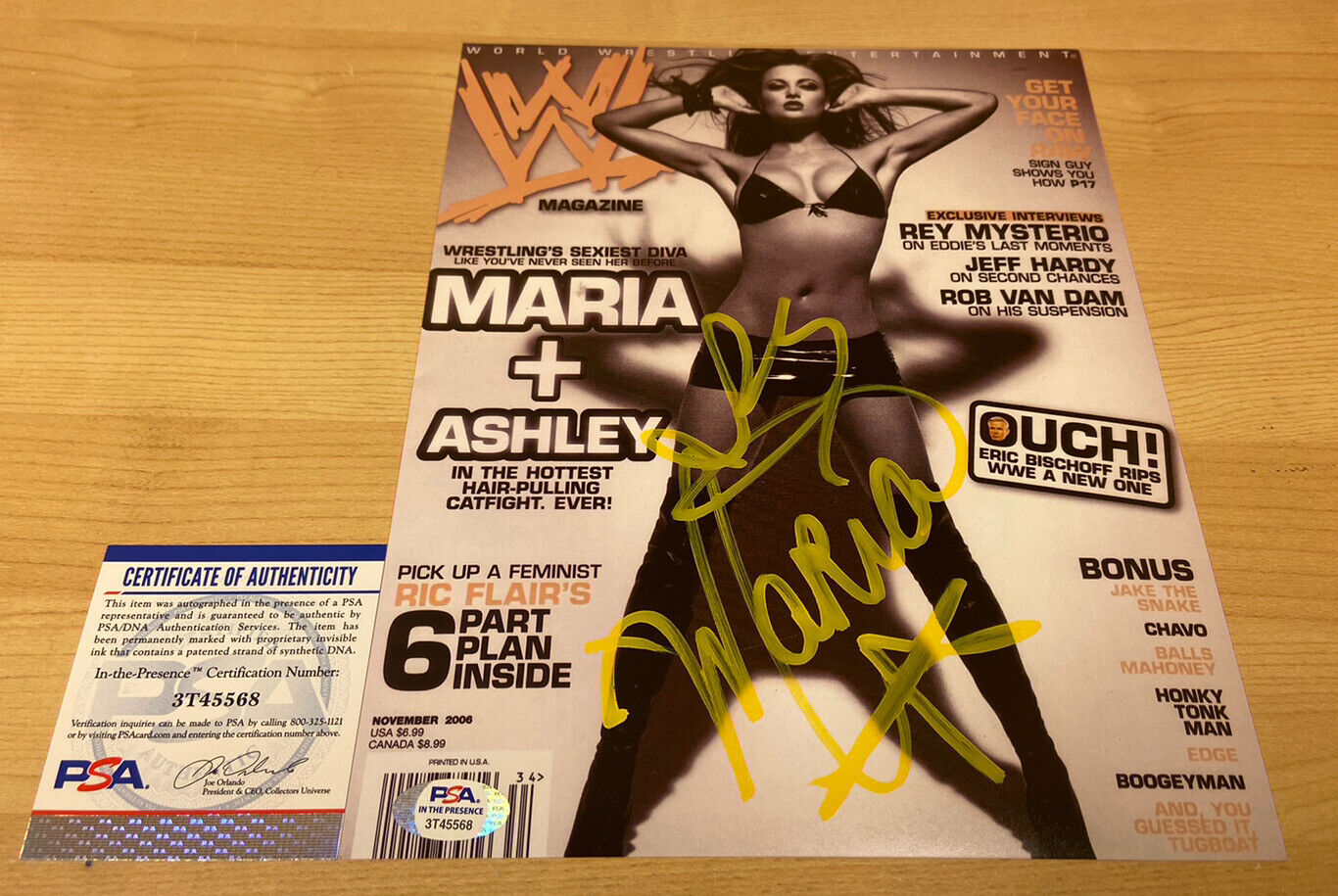 Maria Kanellis WWE Raw Mag Cover Hot Signed 8X10 Photo Poster painting PSA/DNA Witnessed COA