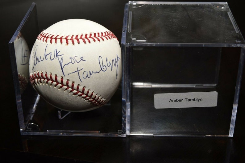 Amber rose tamblyn signed autographed rawlings baseball rare full name