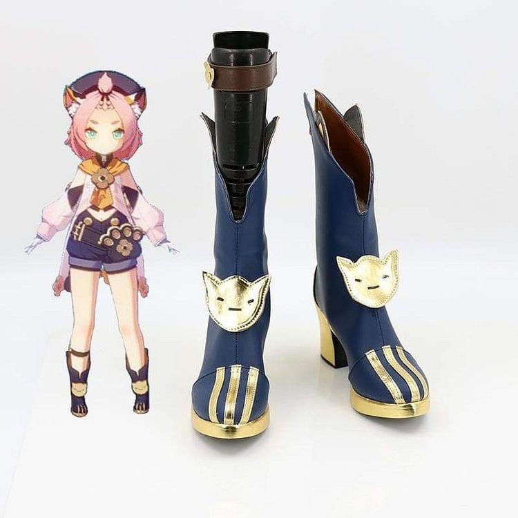 Diona Blue Shoes Cosplay Boots CC0282