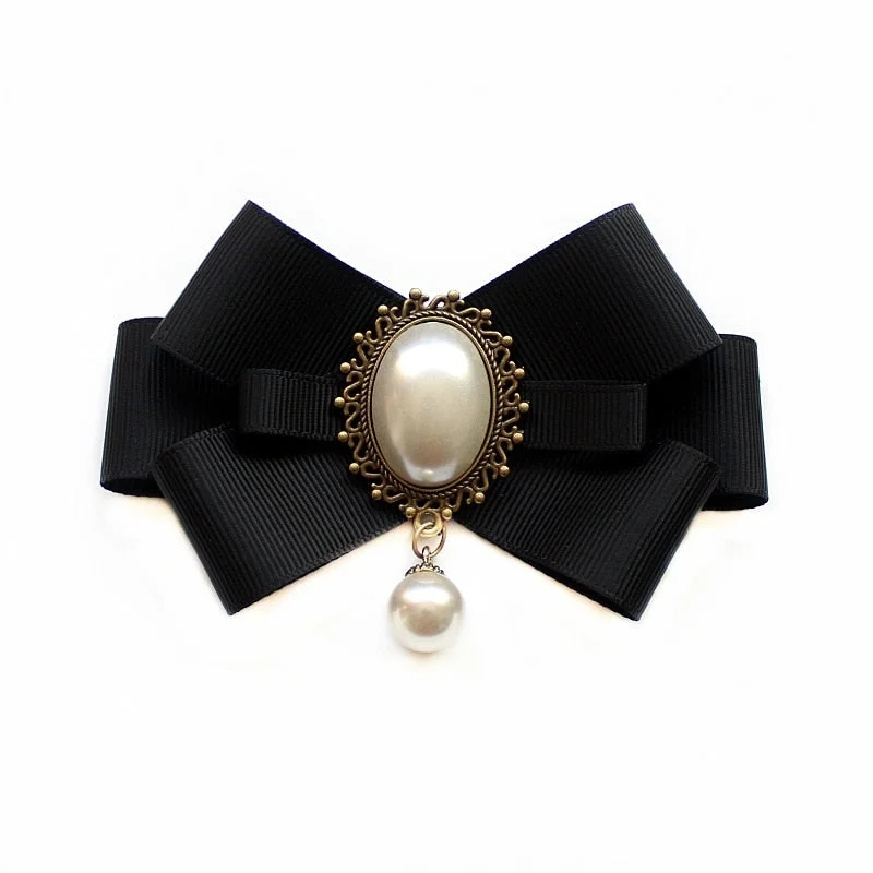 Hand-made Bow Tie Ladies Unisex Banking Stewardess Student Performs Career Korean White Shirt Black Bowtie Classic Trendy Gifts