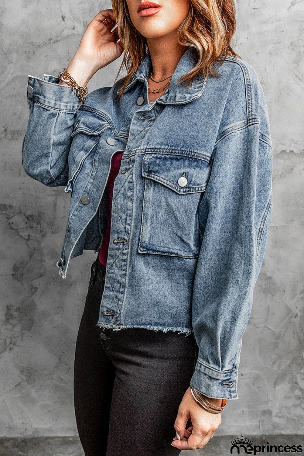 Fashion Sky Blue Denim Jacket