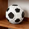 Sports Football Ball Building Kits Creativity Soccer and Cup Building Block Set Mini Collectible Peripheral Bricks Birthday Gift For Teens & Adults (Black and white soccer)