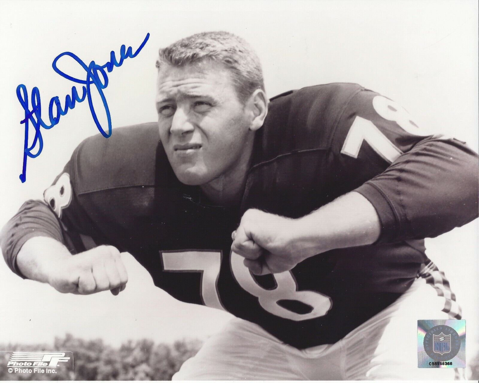 Stan Jones Autographed 8x10 Chicago Bears HOF DeceasedB201