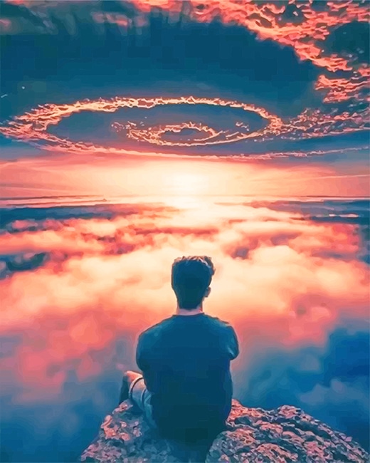 

Man Watching The Clouds – Paint By Numbers - 40*50CM, 501 Original