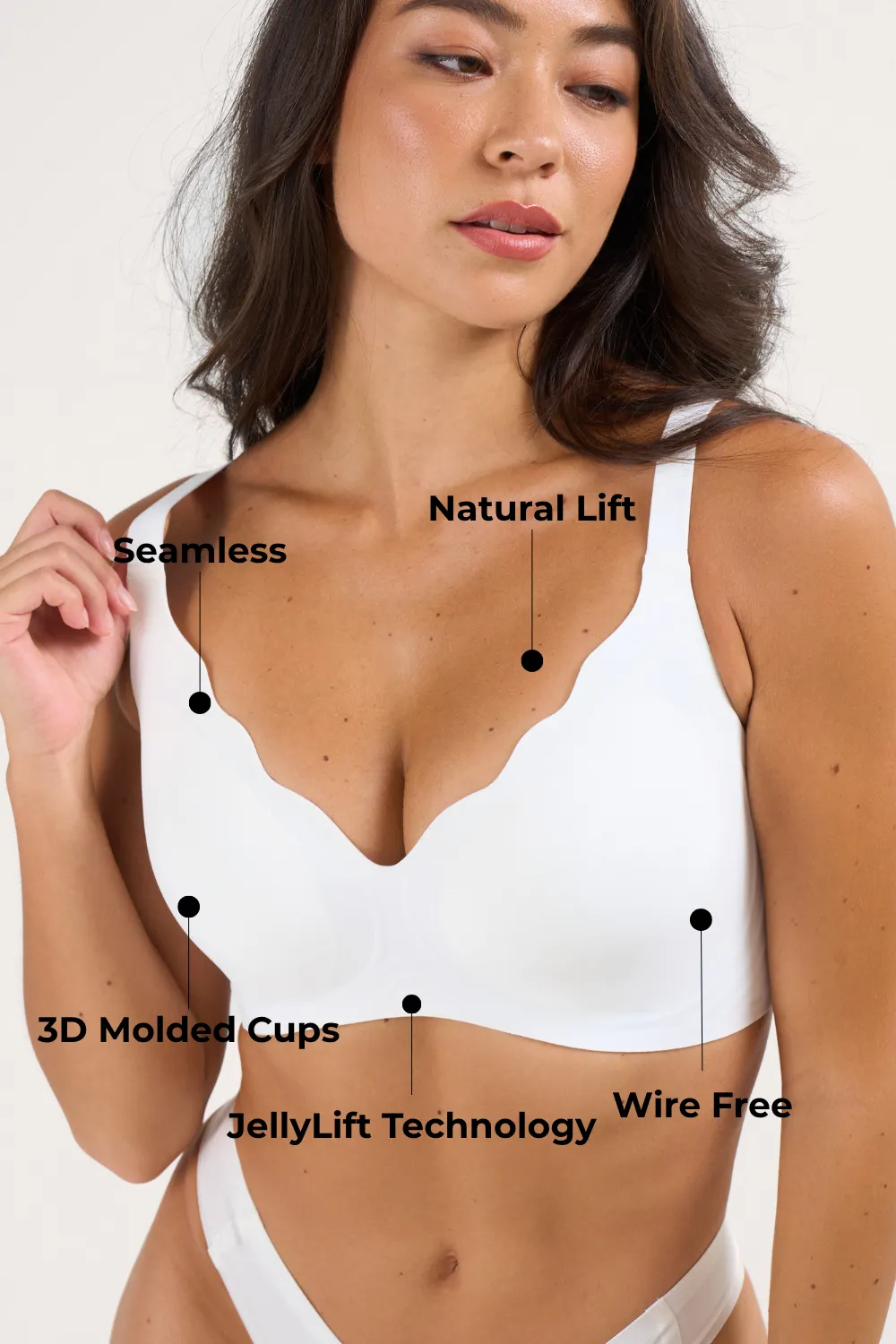 Seamless Scalloped Wireless Jelly Bra