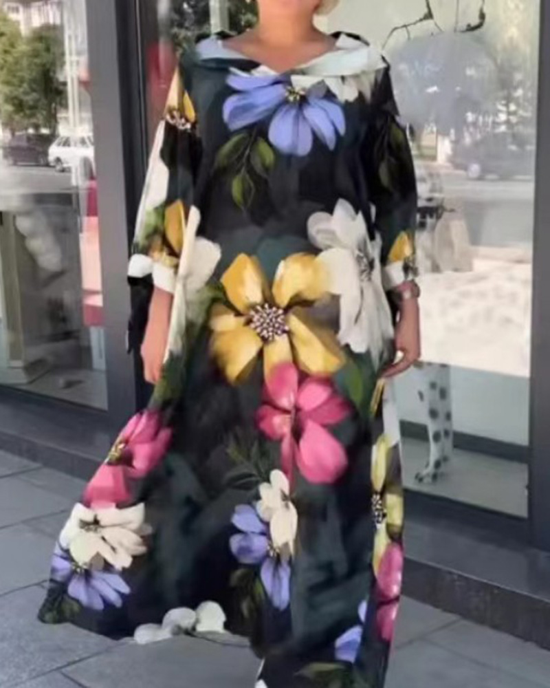 Chiffon Rasa Dress Cornflower Floral main image 1
