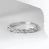 14K White Gold Round Lab Diamond Millegrain Wedding Ring