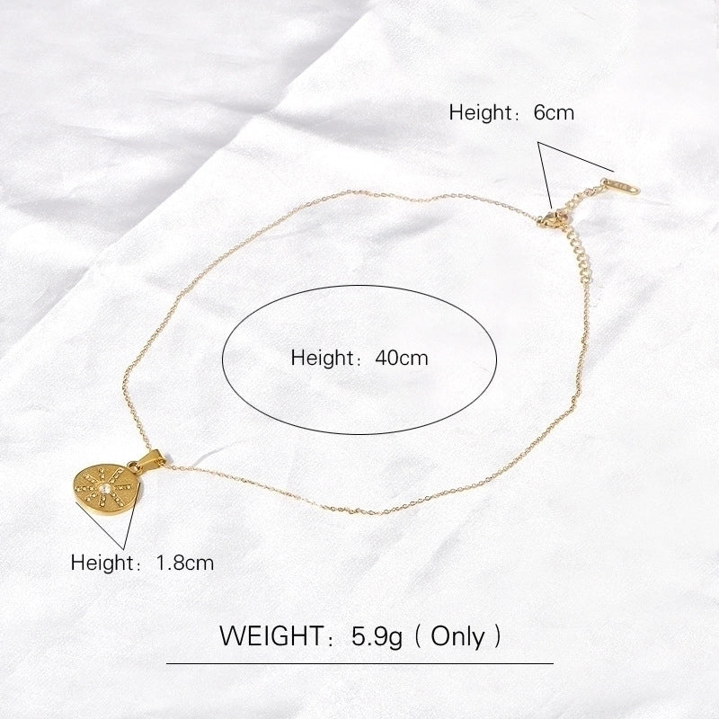 Jewelry Minimalist Star 304 Stainless Steel Titanium Steel Zircon Inlay Pendant Necklace