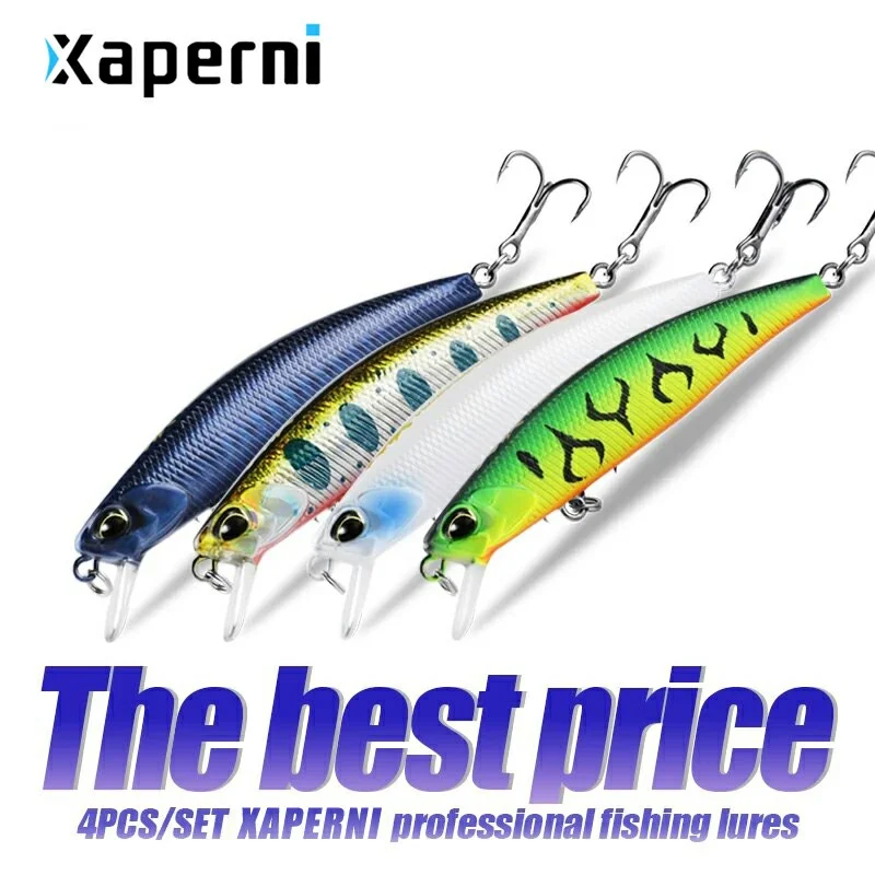 Xaperni Hot sales 4pcs/set 75mm 10.5g professional quality fixed weight bait small fish artificial bait fishing tackle